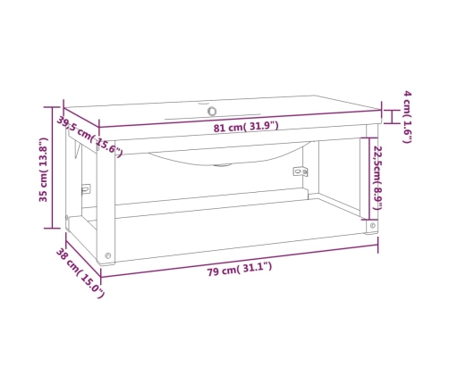 Estructura de baño con lavabo incorporado hierro blanco