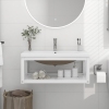 Estructura de baño con lavabo incorporado hierro blanco