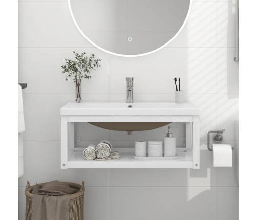 Estructura de baño con lavabo incorporado hierro blanco