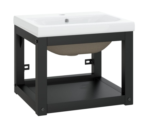 Estructura de baño con lavabo incorporado hierro negro