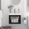 Estructura de baño con lavabo incorporado hierro negro