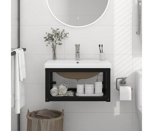 Estructura de baño con lavabo incorporado hierro negro