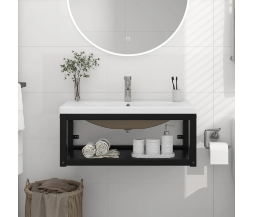 Estructura de baño con lavabo incorporado hierro negro