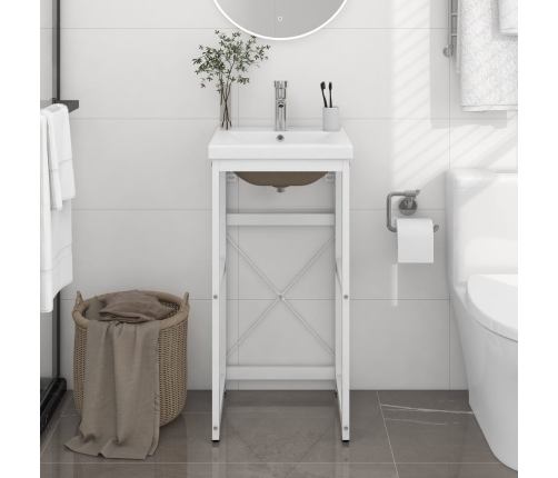 Estructura de baño con lavabo incorporado hierro blanco