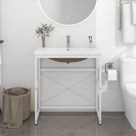 Estructura de baño con lavabo incorporado hierro blanco