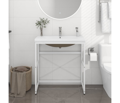 Estructura de baño con lavabo incorporado hierro blanco