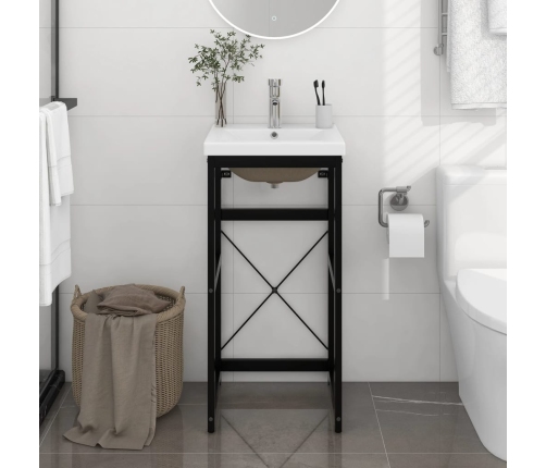 Estructura de baño con lavabo incorporado hierro negro