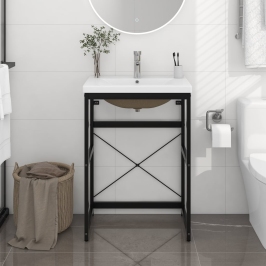 Estructura de baño con lavabo incorporado hierro negro