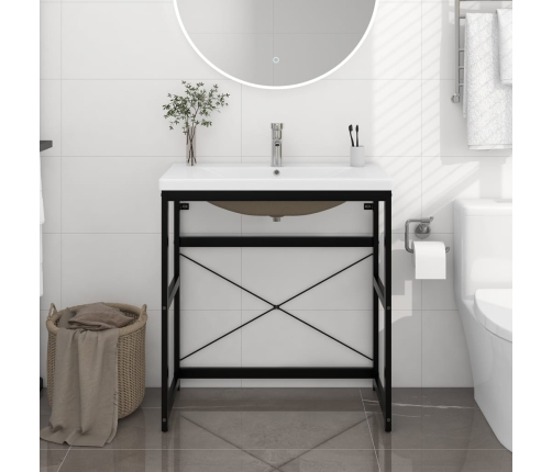 Estructura de baño con lavabo incorporado hierro negro