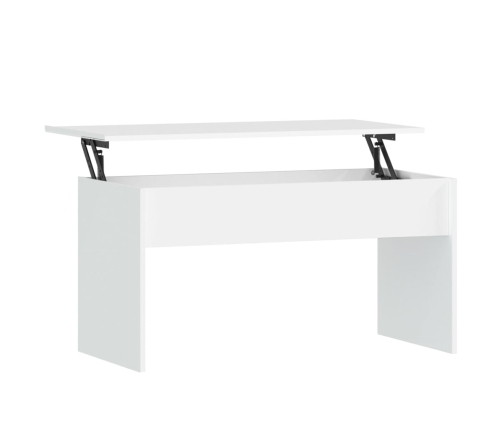 Mesa de centro madera contrachapada blanco 102x50,5x52,5x cm