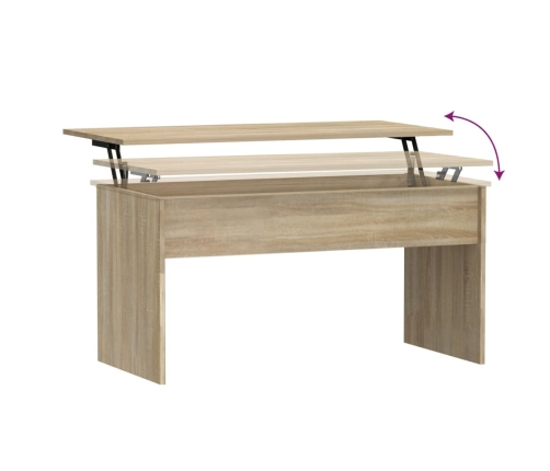 vidaXL Mesa de centro madera ingeniería roble Sonoma 102x50,5x52,5 cm