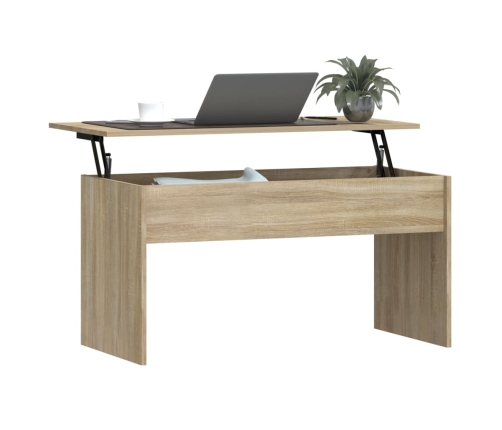 vidaXL Mesa de centro madera ingeniería roble Sonoma 102x50,5x52,5 cm