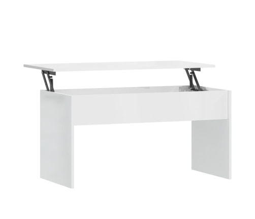 vidaXL Mesa de centro madera ingeniería blanco brillo 102x50,5x52,5 cm