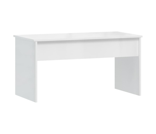 vidaXL Mesa de centro madera ingeniería blanco brillo 102x50,5x52,5 cm