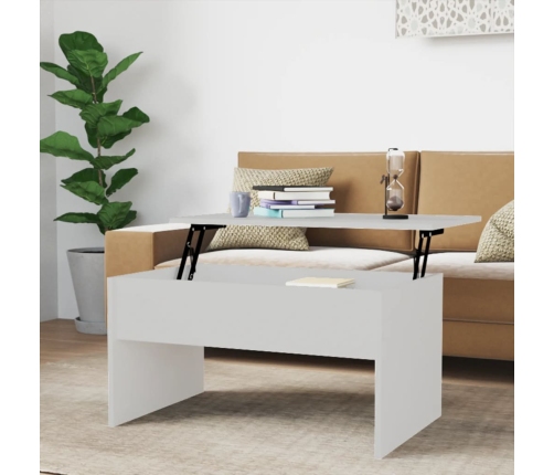 vidaXL Mesa de centro madera contrachapada blanco 80x50,5x41,5 cm