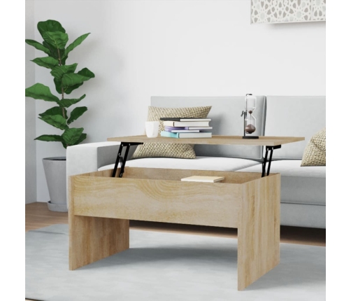 Mesa de centro madera ingeniería roble Sonoma 80x50,5x41,5 cm