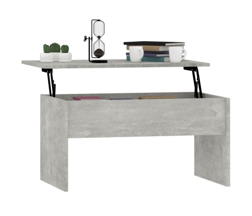 Mesa de centro madera ingeniería gris hormigón 80x50,5x41,5 cm