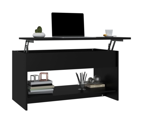 Mesa de centro madera de ingeniería negro 102x50x52,5 cm