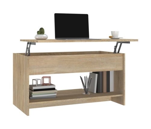 vidaXL Mesa de centro madera de ingeniería roble Sonoma 102x50x52,5 cm