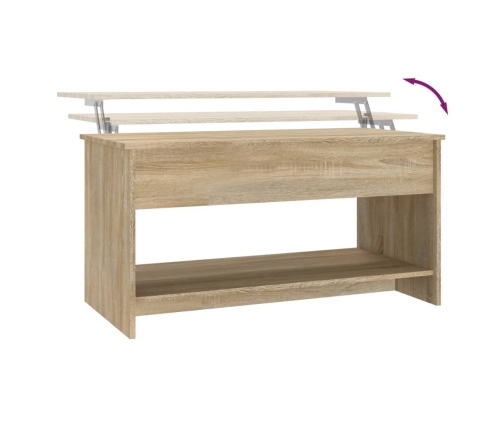 vidaXL Mesa de centro madera de ingeniería roble Sonoma 102x50x52,5 cm