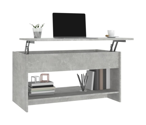 Mesa de centro madera de ingeniería gris hormigón 102x50x52,5cm