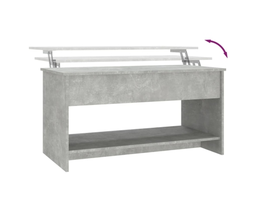 vidaXL Mesa de centro madera de ingeniería gris hormigón 102x50x52,5cm