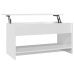 Mesa de centro madera ingeniería brillo blanco 102x50x52,5 cm