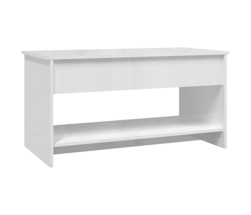 Mesa de centro madera ingeniería brillo blanco 102x50x52,5 cm