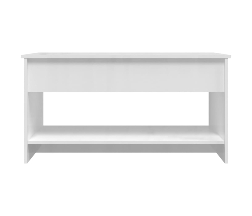 Mesa de centro madera ingeniería brillo blanco 102x50x52,5 cm