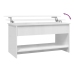 Mesa de centro madera ingeniería brillo blanco 102x50x52,5 cm