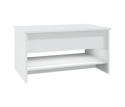 Mesa de centro madera contrachapada blanca 80x50x40 cm