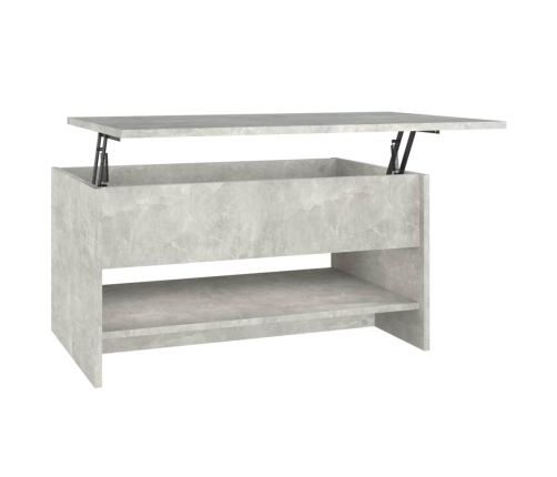 Mesa de centro madera contrachapada gris hormigón 80x50x40 cm