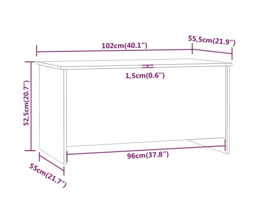 vidaXL Mesa de centro madera contrachapada blanco 102x55,5x52,5 cm