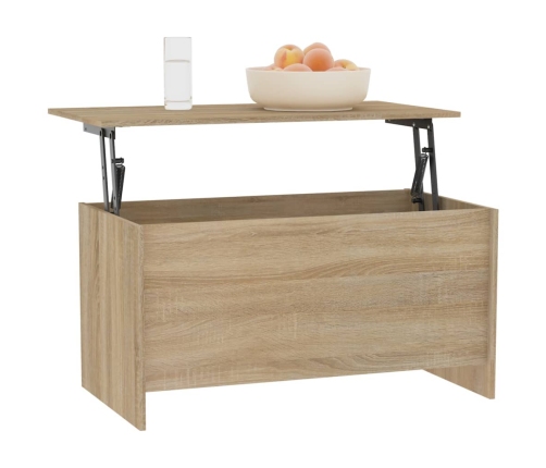 Mesa de centro madera ingeniería roble Sonoma 102x55,5x52,5 cm