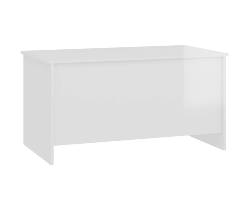 Mesa de centro madera ingeniería blanco brillo 102x55,5x52,5 cm