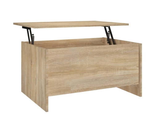 Mesa de centro madera ingeniería roble Sonoma 80x55,5x41,5 cm