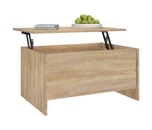 Mesa de centro madera ingeniería roble Sonoma 80x55,5x41,5 cm