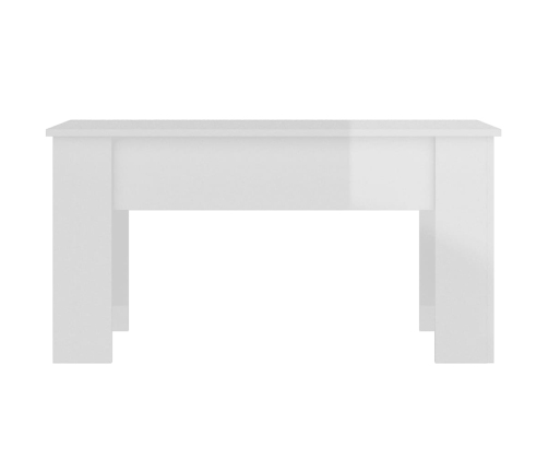 vidaXL Mesa de centro madera de ingeniería blanco brillo 101x49x52 cm