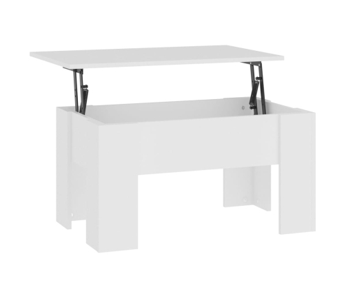 Mesa de centro madera contrachapada blanco 79x49x41 cm