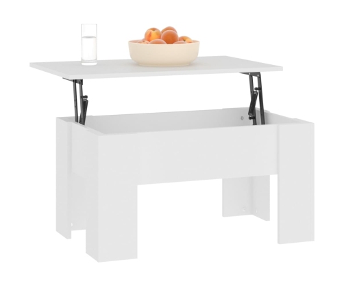 Mesa de centro madera contrachapada blanco 79x49x41 cm