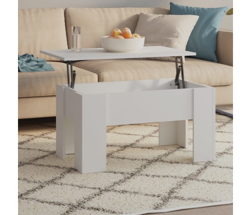 Mesa de centro madera contrachapada blanco 79x49x41 cm