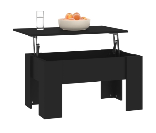 vidaXL Mesa de centro madera de ingeniería negra 79x49x41 cm