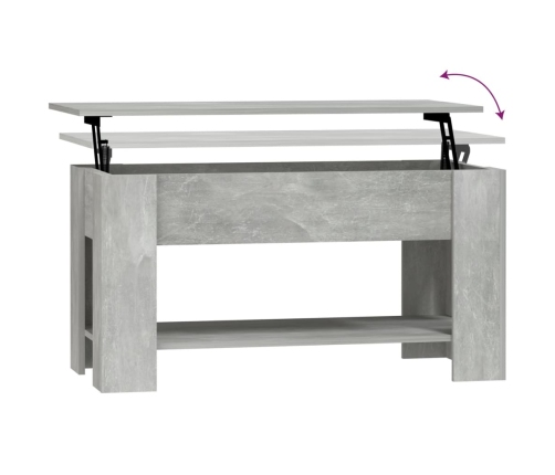 Mesa de centro madera de ingeniería gris hormigón 101x49x52 cm