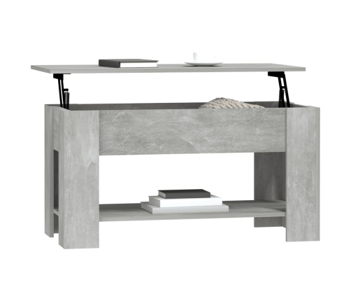 Mesa de centro madera de ingeniería gris hormigón 101x49x52 cm