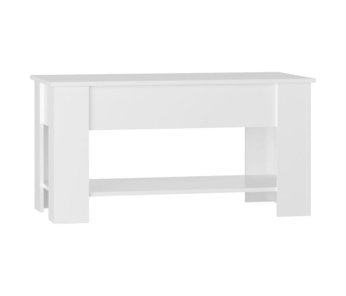 Mesa de centro madera de ingeniería blanco brillo 101x49x52 cm