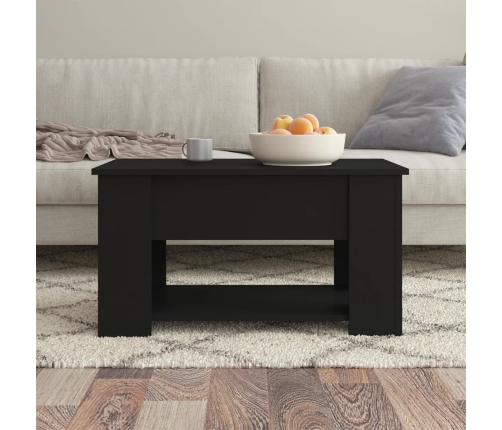 Mesa de centro madera de ingeniería negra 79x49x41 cm