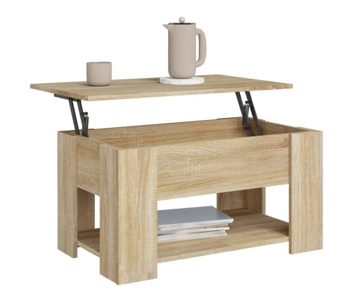 Mesa de centro madera de ingeniería roble Sonoma 79x49x41 cm