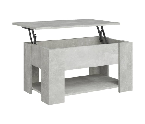 Mesa de centro madera de ingeniería gris hormigón 79x49x41 cm