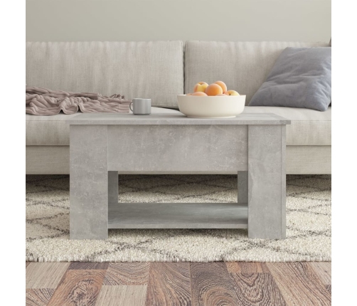 Mesa de centro madera de ingeniería gris hormigón 79x49x41 cm