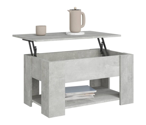 Mesa de centro madera de ingeniería gris hormigón 79x49x41 cm